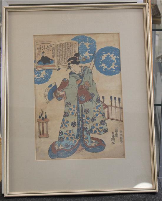 Kunisada / Toyokuni Portraits of actors, largest 15 x 10.25in.